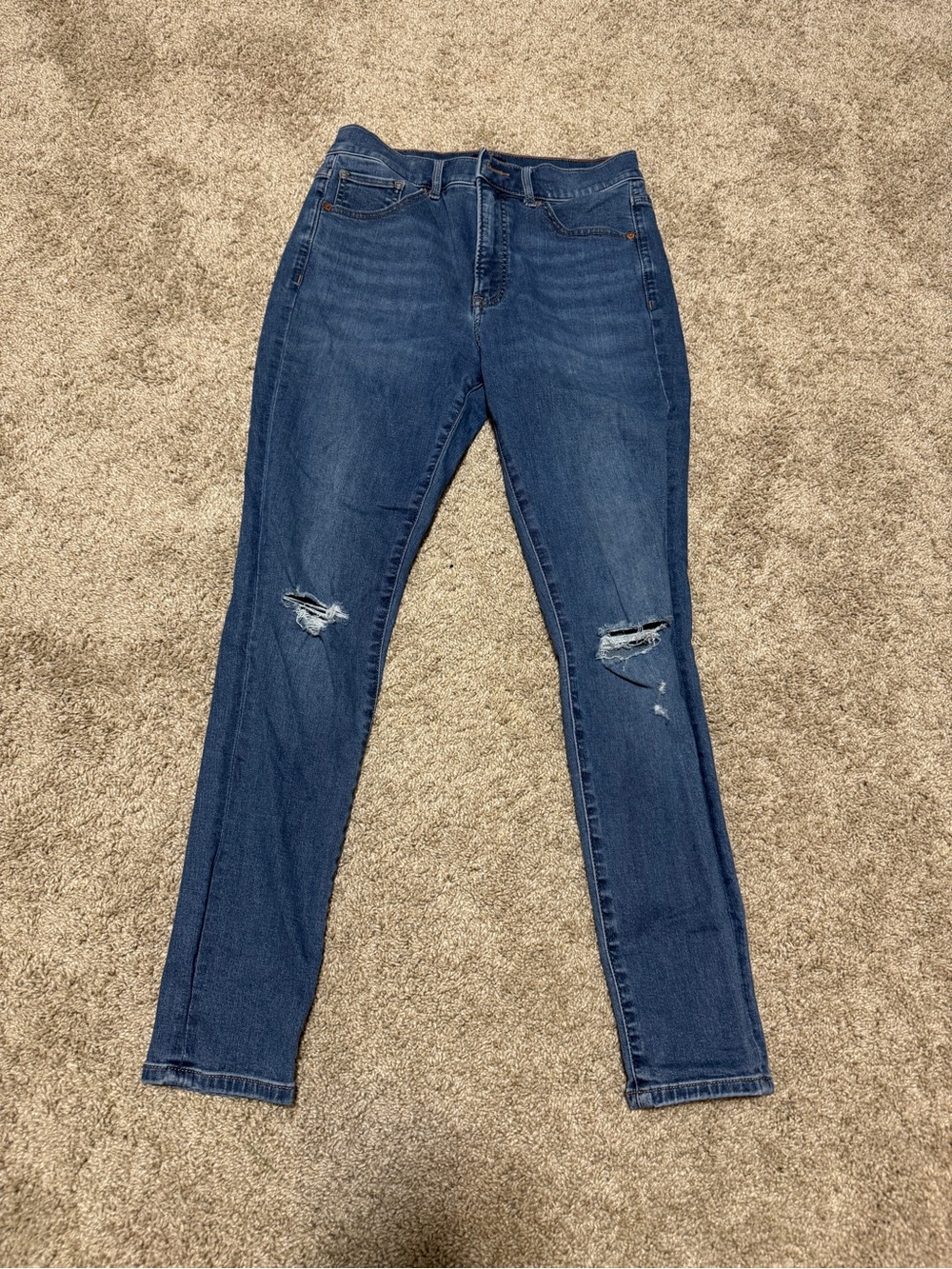 6R Express high-rise ripped skinny Medium Jeans